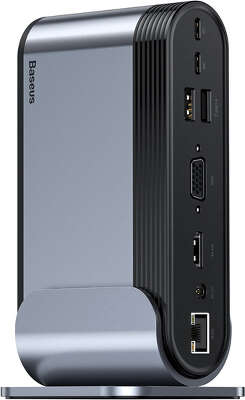 Док-станция Baseus HUB-адаптер Working Station Multifunctional USB-C, Dark Grey [CAHUB-BG0G]