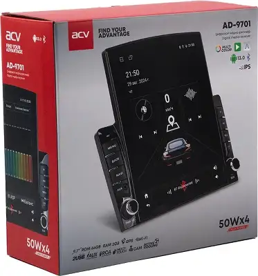 Автомагнитола ACV AD-9701 2DIN 4x50Вт AUX 2000Mb DSP Android 13 9.7