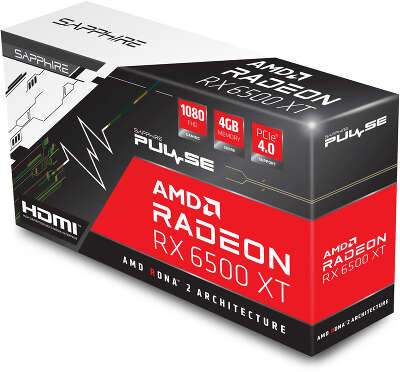 Видеокарта Sapphire AMD Radeon RX 6500 XT Pulse 4Gb DDR6 PCI-E HDMI, DP