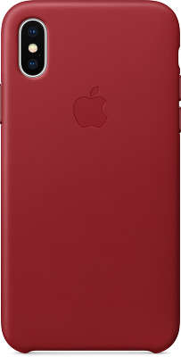 Кожаный чехол для iPhone X Apple Leather Case, PRODUCT (RED) [MQTE2ZM/A]