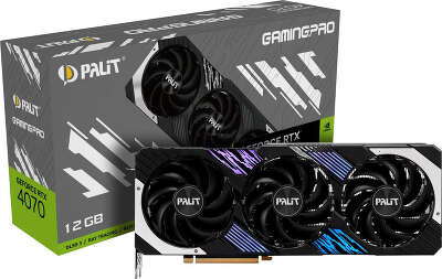 Видеокарта Palit NVIDIA nVidia GeForce RTX 4070 GamingPro 12Gb DDR6X PCI-E HDMI, 3DP