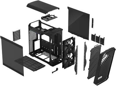 Корпус Fractal Design Torrent Compact Black TG Dark Tint, темно-серый, EATX, Без БП (FD-C-TOR1C-01)