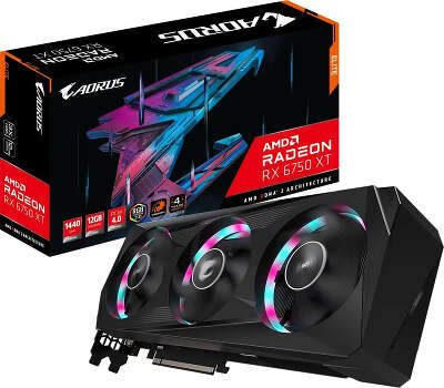 Видеокарта GIGABYTE AMD Radeon RX 6750 XT AORUS ELITE 12Gb DDR6 PCI-E 2HDMI, 2DP