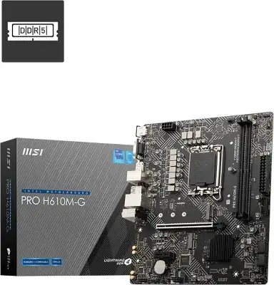 Материнская плата MSI PRO H610M-G Soc-1700 Intel H610 2xDDR5 mATX AC`97 8ch(7.1) GbLAN+VGA+HDMI+DP
