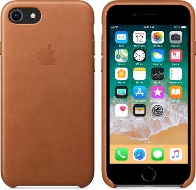 Кожаный чехол для iPhone 7/8 Apple Leather Case, Saddle Brown [MQH72ZM/A]