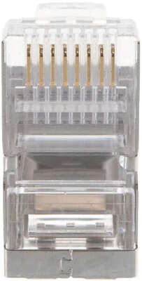 Коннектор NIKOMAX RJ45/8P8C под витую пару, Кат.5e (Класс D), 100МГц, покрытие 50мкд, универсальные ножи, экранированный, прозрачно-красный, круглый ввод, уп-ка 100шт.
