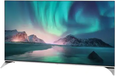 Телевизор QLED Hyundai 50" H-LED50QBU7500 Android TV Frameless черный/серебристый 4K Ultra HD 60Hz DVB-T DVB-T2 DVB-C DVB-S DVB-S2 USB WiFi Smart TV