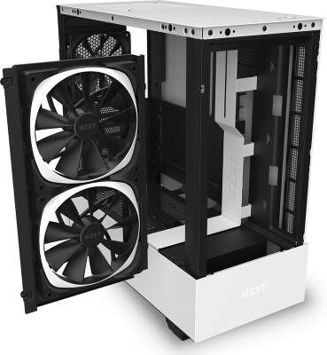 Корпус NZXT H510 Elite White/black, белый, ATX, Без БП (CA-H510E-W1)