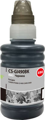 Cactus Чернила CS-GI490BK для Canon Pixma G1400/G2400/G3400, черный, 100мл