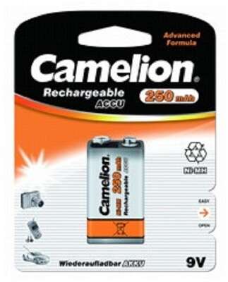 Camelion 9V-250mAh Ni-Mh BL-1 (NH-9V250BP1, аккумулятор,9В)  (1 шт. в уп-ке) 