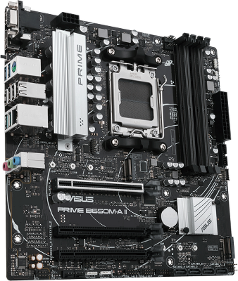 Материнская плата ASUS PRIME B650M-A II-CSM, AM5, B650, 4*DDR5, 4*SATA, 2*M.2, 4*USB 3.2, 4*USB 2.0, 4*PCIx16, DP+HDMI+VGA, mATX; 90MB1EH0-M0EAYC