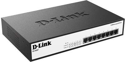 Коммутатор D-Link DES-1008P+/A1A неуправляемый настольный 8x10/100BASE-TX