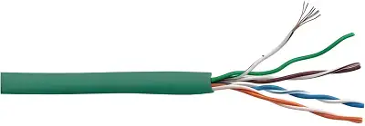 Кабель информационный Lanmaster LAN-5EUTP-PT-LSZH-GN кат.5E UTP 4 пары 24AWG LSZH внутренний 305м зеленый