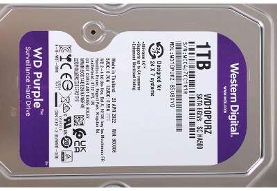 Жесткий диск WD SATA-III 1Tb Purple (5400rpm) 64Mb 3.5
