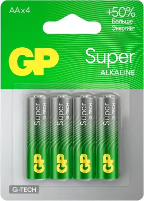 Батарея GP Super 15AA21-2CRSBC4 AA (4шт) блистер
