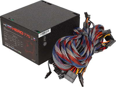 Блок питания Aerocool 775W Retail HERO 775 , ATX v2.3, 80+ Bronze, 12cm red LED fan, Haswell Ready, A.PFC, 4x