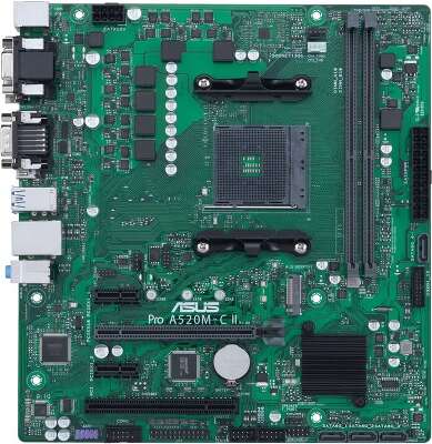 Материнская плата Asus PRO A520M-C II/CSM Soc-AM4 AMD A520 2xDDR4 mATX AC`97 8ch(7.1) GbLAN RAID+VGA+DVI+HDMI+DP