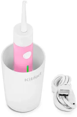 Ирригатор Kitfort КТ-2957-1 портатив. импульсн. 2насад. розовый/белый