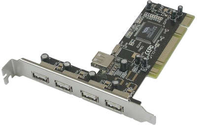 Контроллер PCI - 5х USB2.0 (4ext+1int), OEM