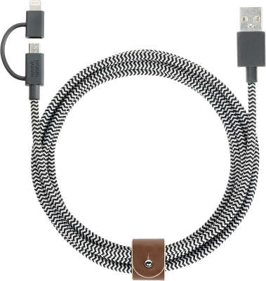 Кабель Native Union Twin Head Lightning/MicroUSB Belt Zebra, 2.0 м [BELT-UL-ZEB]