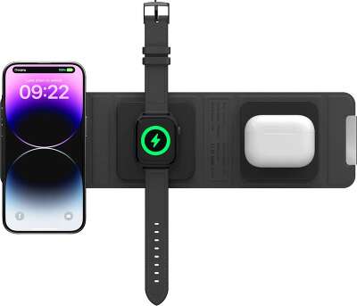 Беспроводное зарядное устройство портативное SwitchEasy Triocharge 3 в 1 (SAAIWA181BK23)