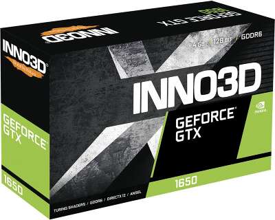 Видеокарта Inno3D NVIDIA nVidia GeForce GTX 1650 N16502-04D6X-1177VA25 4Gb DDR6 PCI-E HDMI, 2DP