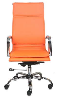 Кресло руководителя Бюрократ CH-993/orange оранжевый искусственная кожа крестовина хром