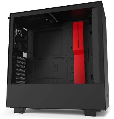 Корпус NZXT H510 Black/red, черный, ATX, Без БП (CA-H510B-BR)