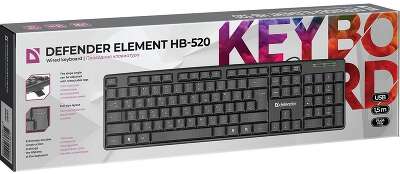 Defender Клавиатура  Element HB-520 Black USB [45522] {Проводная, 108кн.+ 3доп.}