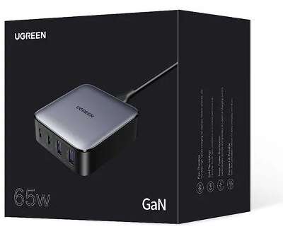 Зарядное устройство UGREEN CD327 (90747) Nexode 65W 2*USB-A+2*USB-C Desktop Fast Charger EU. Цвет: серый