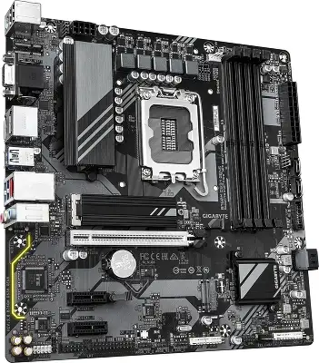 Материнская плата Gigabyte B760M DS3H GEN5 Soc-1700 Intel B760 4xDDR5 mATX AC`97 8ch(7.1) 2.5Gg RAID+VGA+HDMI+DP