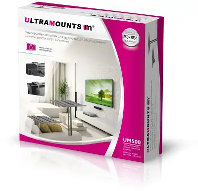 Кронштейн-подставка для DVD и AV систем Ultramounts UM500 черный макс.3кг настенный