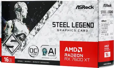 Видеокарта Asrock PCI-E 4.0 RX7600XT SL 16GO AMD Radeon RX 7600XT 16Gb 128bit GDDR6 2539/18000 HDMIx1 DPx3 HDCP Ret