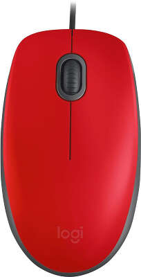 Мышь Logitech M110 Silent красный/черный оптическая 1000dpi USB 2but (910-005501)