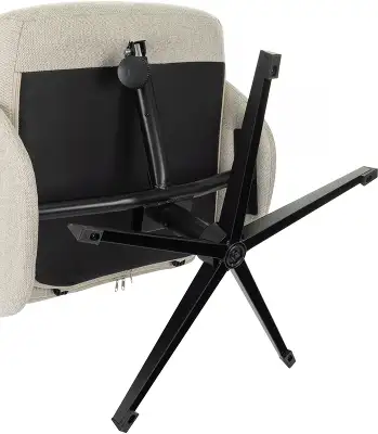 Кресло для дома Бюрократ _Baron с пуфом бежевый металл черный крестов. (_BARON/BEIGE)