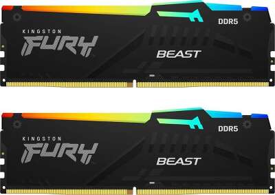 Память оперативная/ Kingston 16GB 5600MT/s DDR5 CL40 DIMM (Kit of 2) FURY Beast RGB XMP