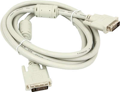 Кабель DVI-D dual link 1,8 м экран, феррит.кольца, пакет