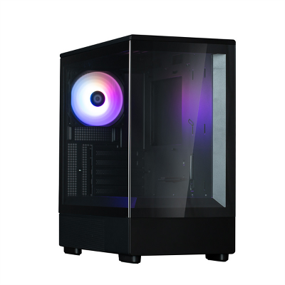 Корпус ZALMAN P10, MATX, BLACK, WINDOW, 2x3.5", 3x2.5", 1xUSB TYPE-C, 1xUSB3.0, REAR 1x120mm ARGB