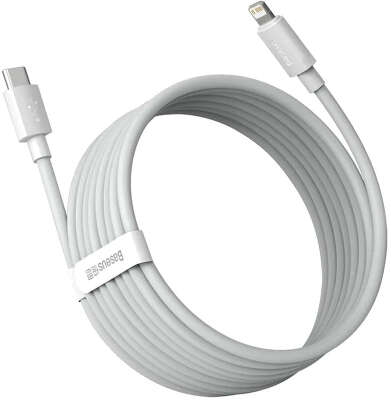 Набор кабелей (2 шт.) Baseus Simple Wisdom 20W USB-C to Lightning, 1.5 м, White [TZCATLZJ-02]