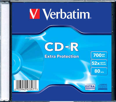 CD-R диск Verbatim 52х 700 Мб Slim Box (1 шт.)