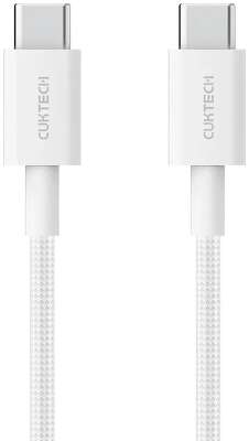 USB кабель CukTech Type-C to braided cable 1.5m 3A 60W CTC315P white