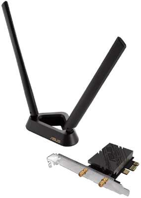 Сетевой адаптер ASUS PCE-BE92BT, Wi-Fi 7 + Bluetooth,  PCI-E, (802.11be), 2.4/5/6 ГГц,  антенна - внешняя