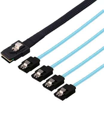 Кабель/ Internal MiniSAS to 4 SATA 80/80/80/80cm with Sideband Cable (SFF-8087 – 4x SATA + SB)