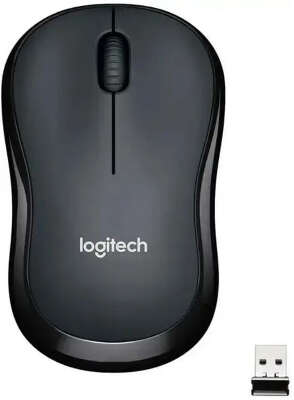Мышь беспроводная LOGITECH M220 Silent (Бесшумная) темно-серый/черный (USB, 1000dpi, 3but) (910-004895)