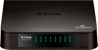 Коммутатор/ DES-1016A Unmanaged Switch 16x100Base-TX, plastic case