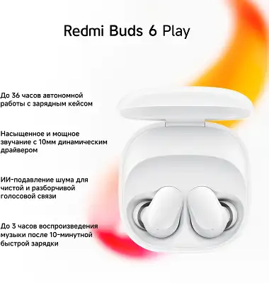 Наушники беспроводные Xiaomi Redmi Buds 6 Play White (BHR8773GL)