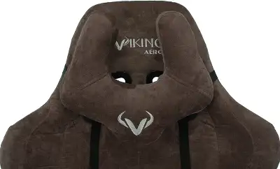 Кресло игровое Zombie VIKING KNIGHT Fabric темно-коричневый Light-10 с подголов. крестов. металл