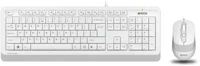 Клавиатура + мышь A4Tech Fstyler F1010 клав:белый/серый мышь:белый/серый USB Multimedia (F1010 WHITE)