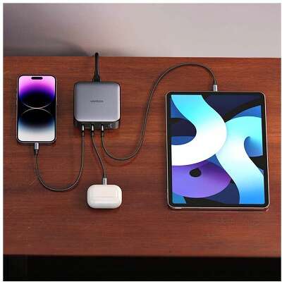 Зарядное устройство UGREEN CD328 (90928) Nexode 100W 1*USB-A+3*USB-C Desktop Fast Charger. Цвет: серый