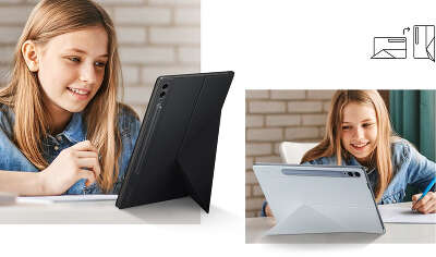 Чехол Samsung для Samsung Galaxy Tab S9+/S9 FE+/S10+ Smart Book Cover полиуретан черный (EF-BX810PBEGRU)